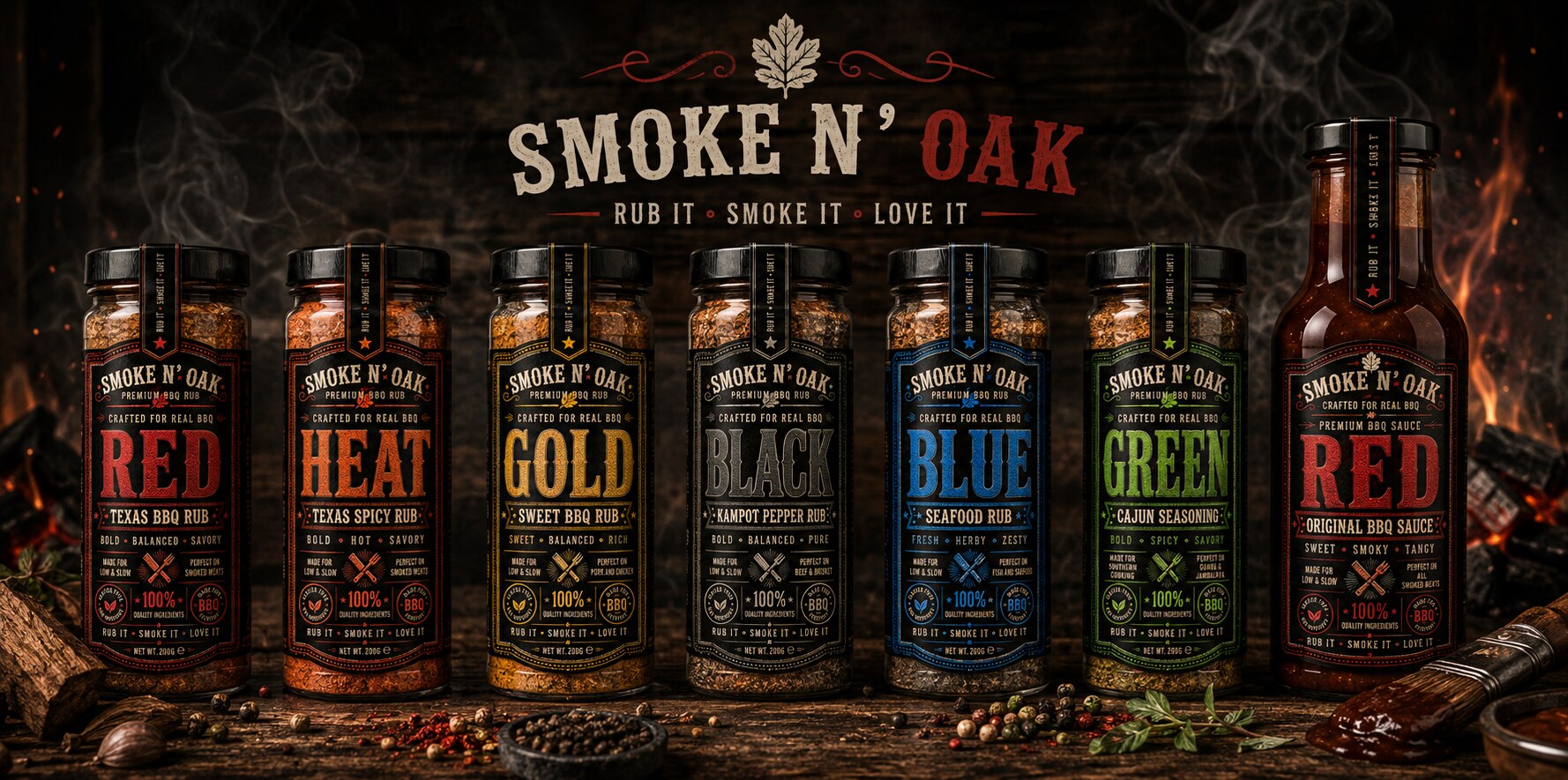 Smoke N' Oak Premium BBQ Rubs & Sauces hero