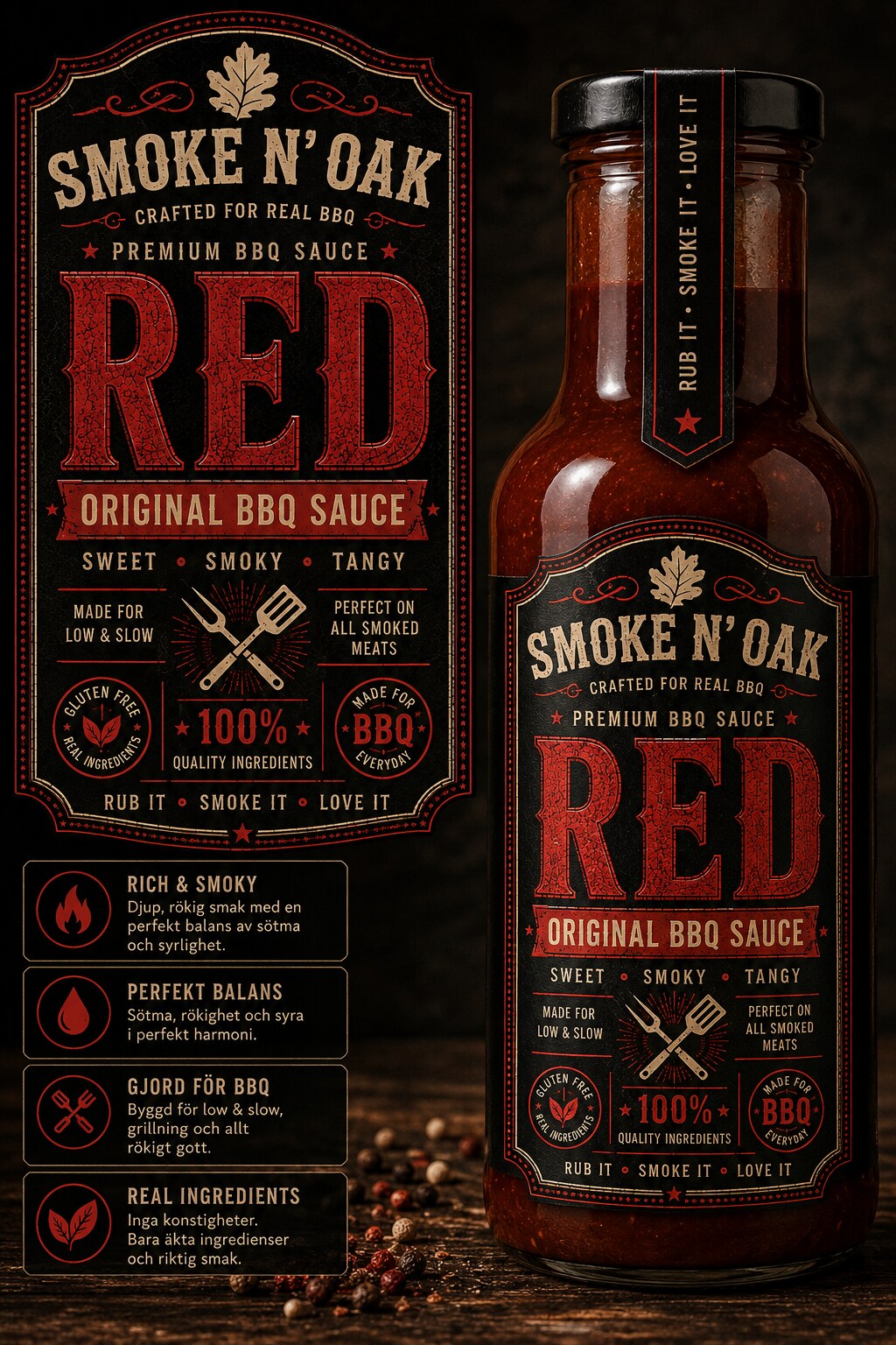 Smoke N' Oak RED Craft BBQ Sauce